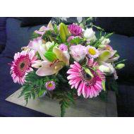 Round Flower Arrangement in a Basket