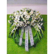 Remembrance Wreath with Lilies and Chrysanthemums