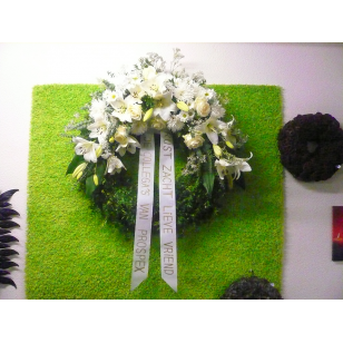 Remembrance Wreath with Lilies and other flowers